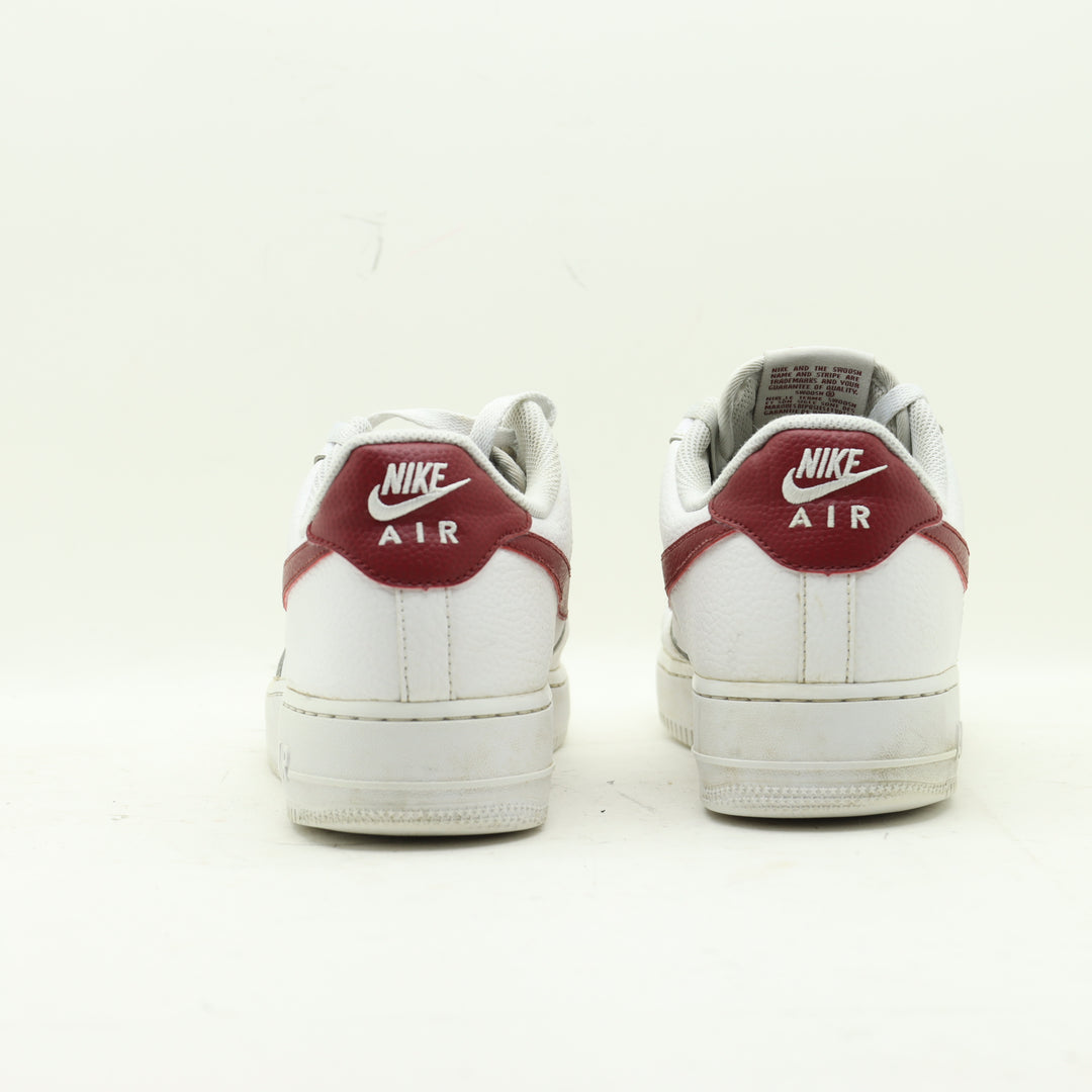 Nike Air Force 1 Basse Bianche e Bordeaux Eur 44 Uomo