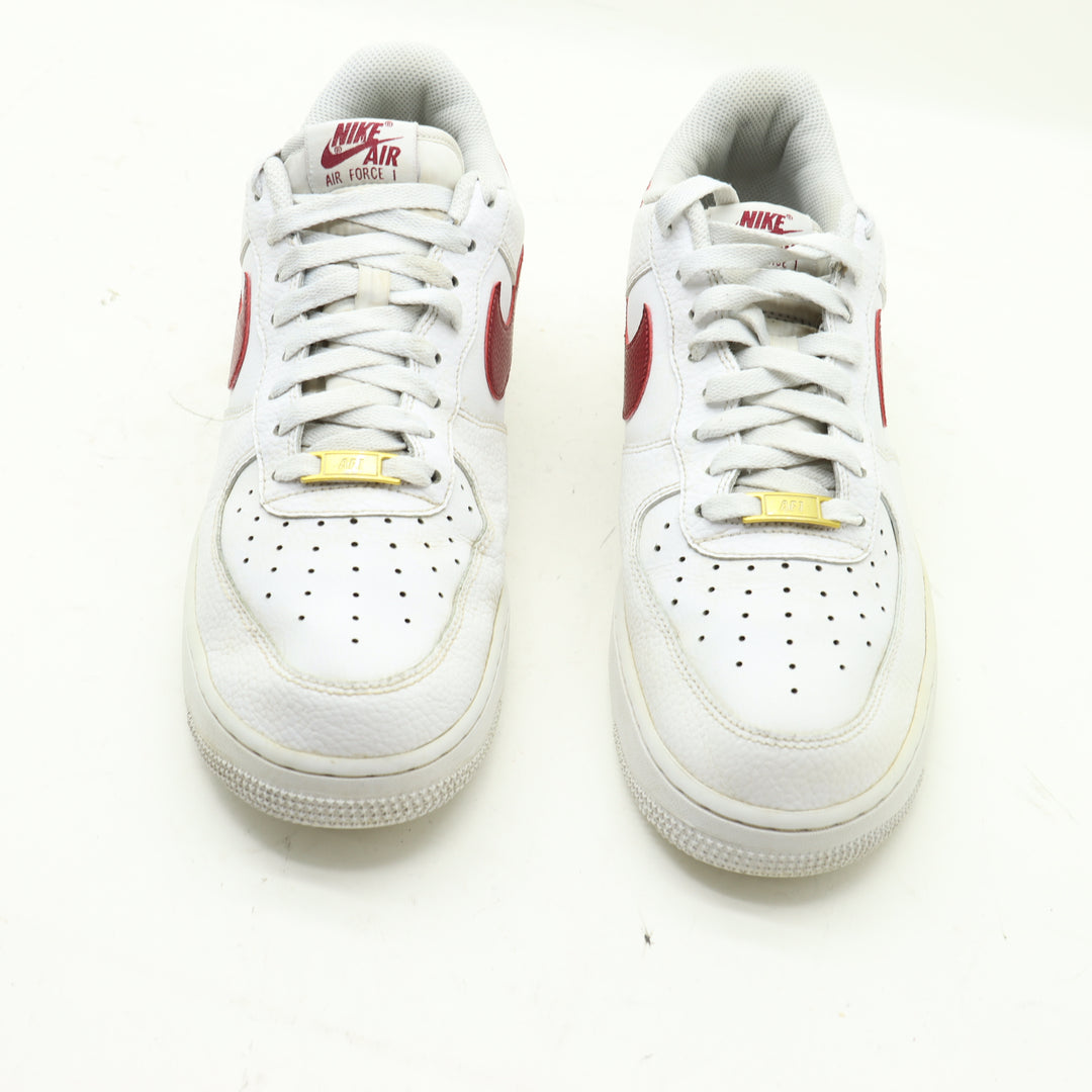 Nike Air Force 1 Basse Bianche e Bordeaux Eur 44 Uomo