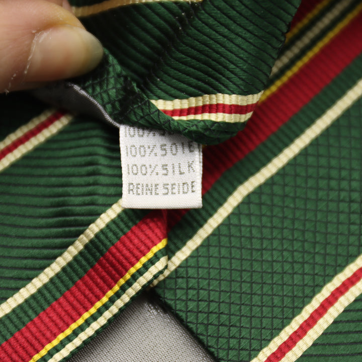 Moschino Cravatta Uomo Vintage Verde 100% Seta