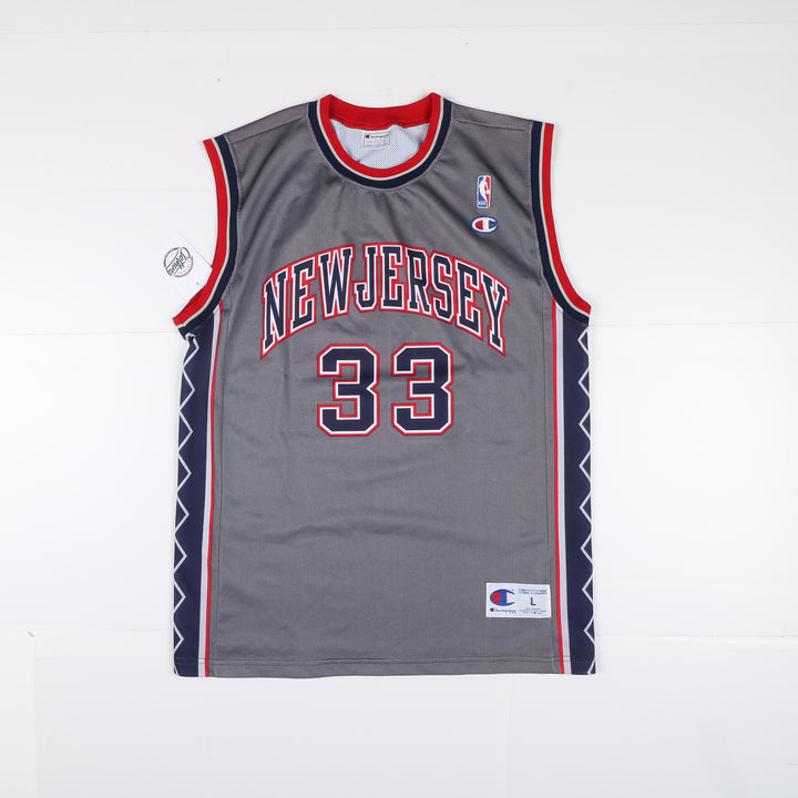 Maglia da Basket NBA Champion New Jersey Marbury 33 Vintage 90' Taglia L Grigia