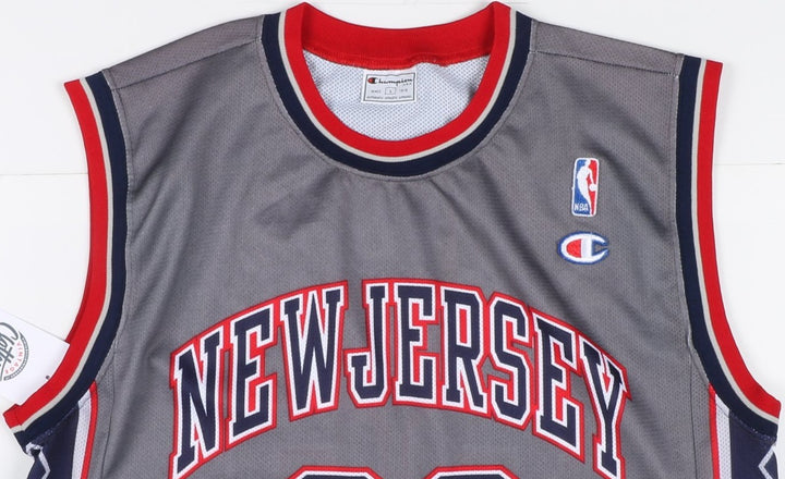 Maglia da Basket NBA Champion New Jersey Marbury 33 Vintage 90' Taglia L Grigia