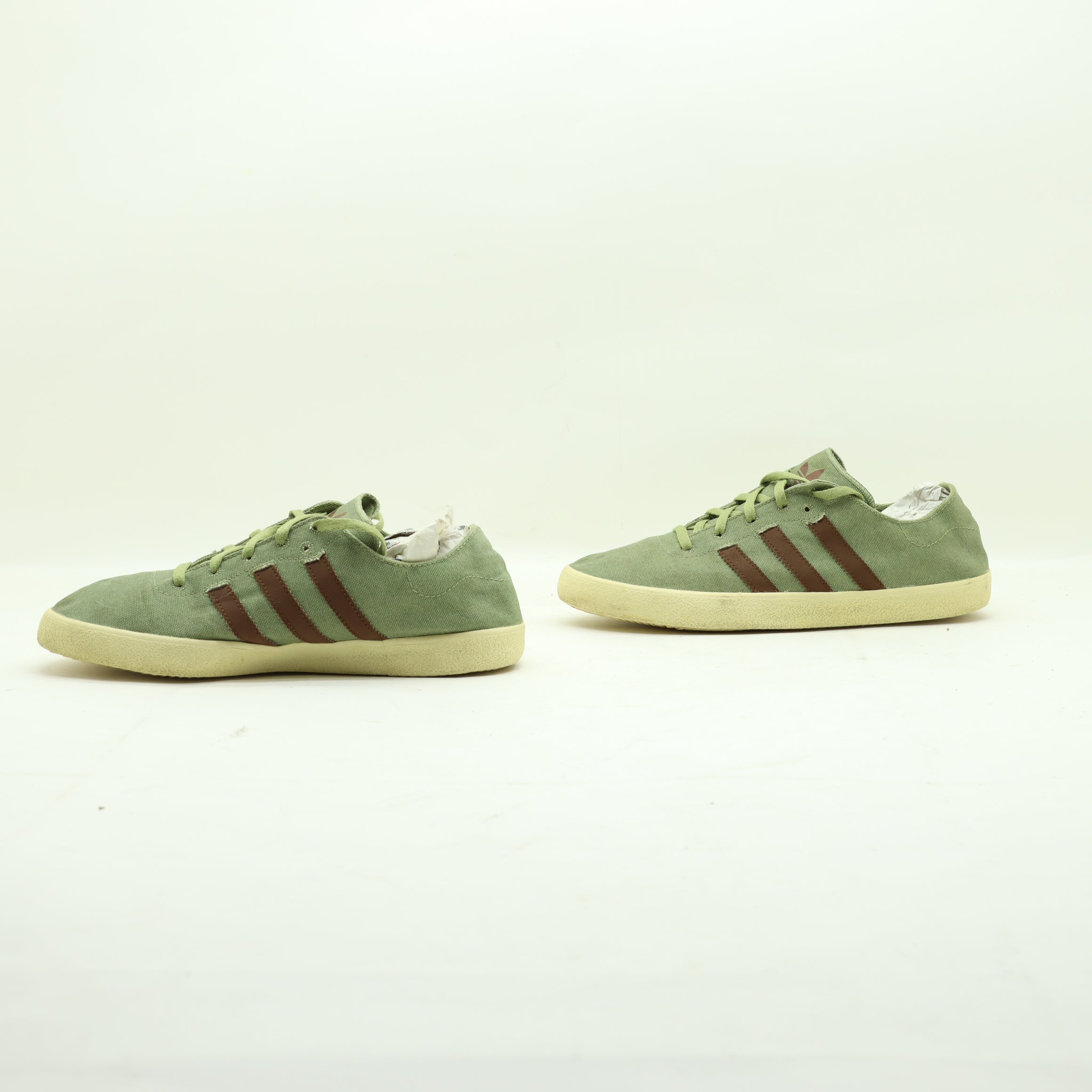 Scarpe Adidas 3 Stripes Tela Fr 41 1 3 Verde e Marrone Uomo Vintage Clothing Shop