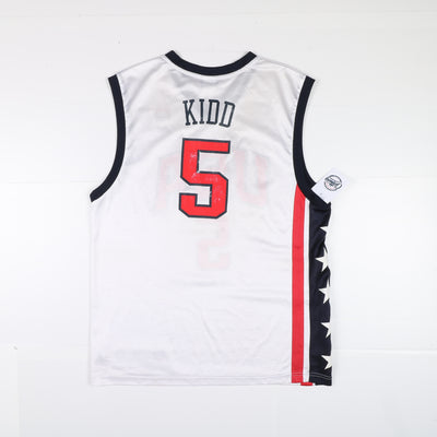 Maglia da Basket NBA Reebok USA Kidd 5 Vintage 2000 Taglia S Bianca