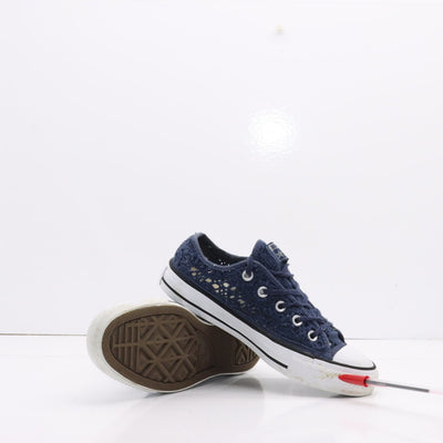 Converse All Star Basse Blu Uncinetto Eur 36 Donna