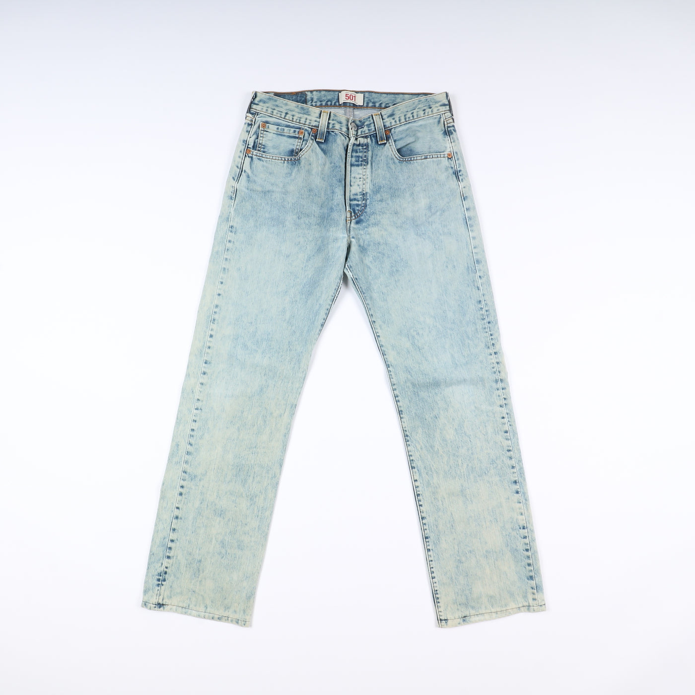 Levi's 501 Tie Dye Taglia W33 L34 Denim Unisex Vita Alta