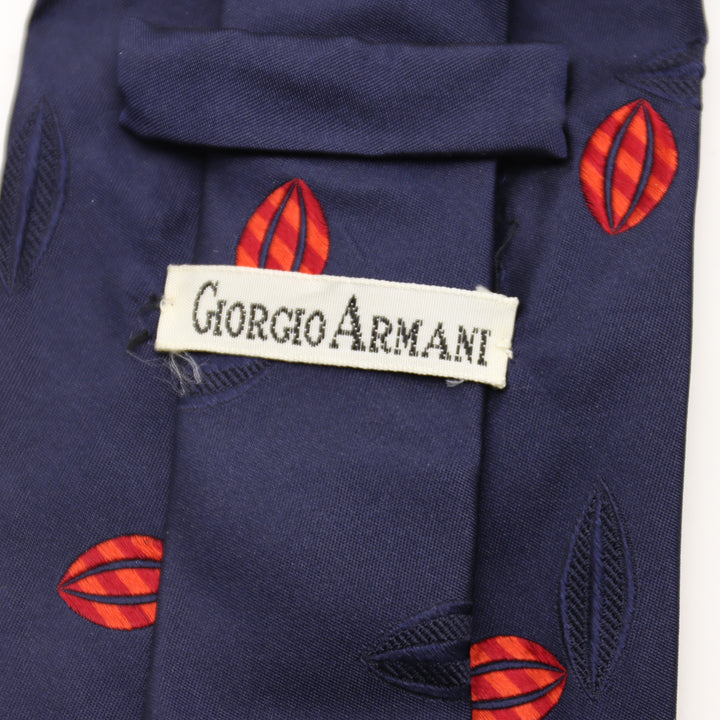 Giorgio Armani Cravatta Uomo Vintage Blu 100% Seta