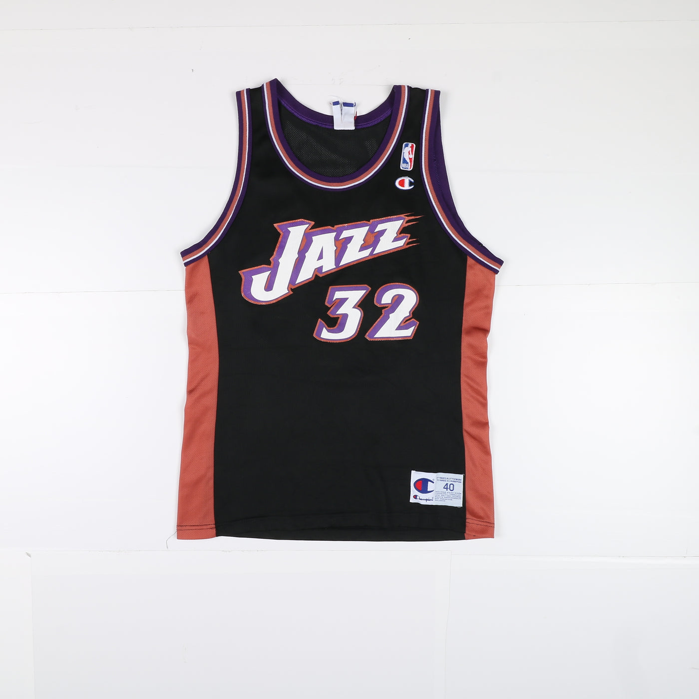 Maglia da Basket NBA Champion Utah Jazz Malone 32 Vintage 98/99 Taglia 40 Nera