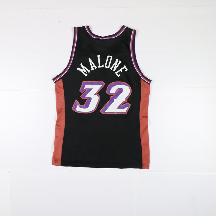 Maglia da Basket NBA Champion Utah Jazz Malone 32 Vintage 98/99 Taglia 40 Nera