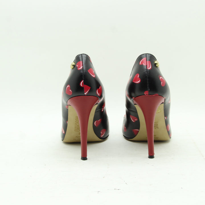 Love Moschino Scarpa con Tacco Nera e Rossa Numero 40 Donna