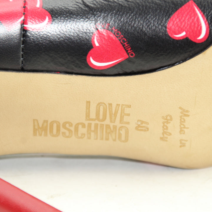 Love Moschino Scarpa con Tacco Nera e Rossa Numero 40 Donna