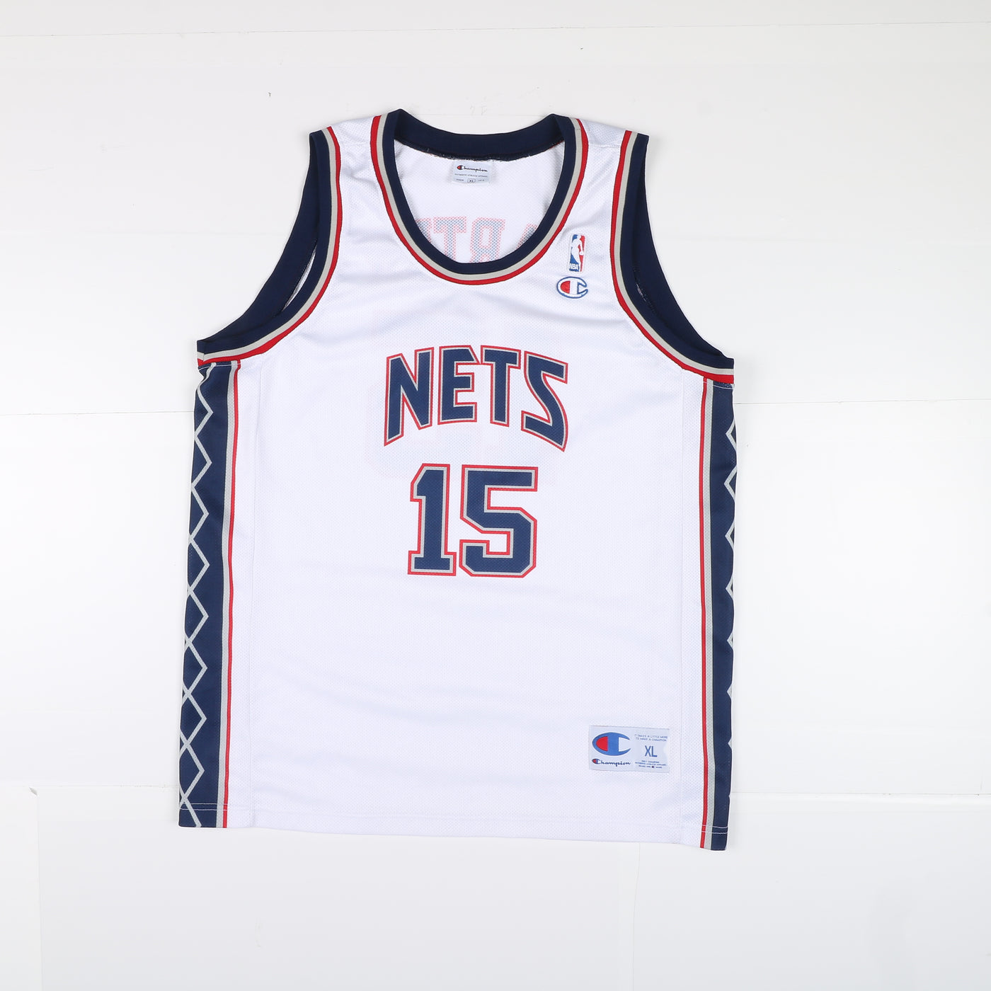 Maglia da Basket NBA Champion New Jersey Nets Carter 15 Taglia XL Bianca