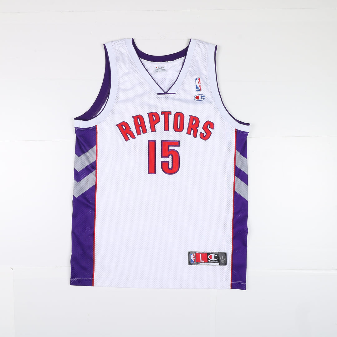 Maglia da Basket NBA Champion Toronto Raptors Carter 15 Taglia L Bianca