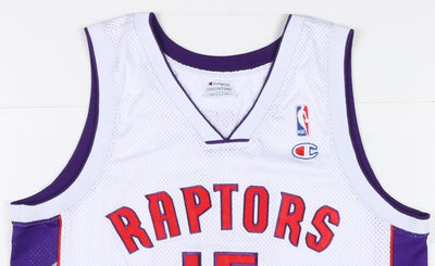 Maglia da Basket NBA Champion Toronto Raptors Carter 15 Taglia L Bianca