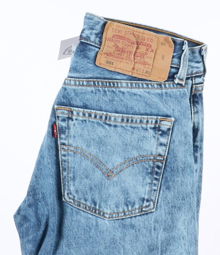 Levi's 501 Tie Dye Taglia W26 L32 Denim Unisex Vita Alta