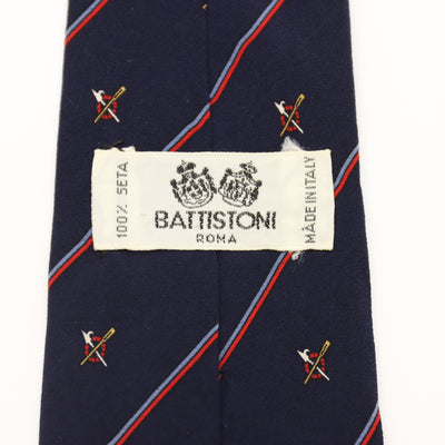 Battistoni Cravatta Uomo Vintage Blu 100% Seta