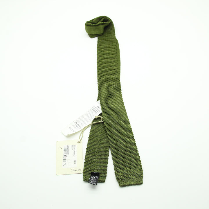 Pepole Cravatta Vintage Verde in Seta Uomo Deadstock w/Tags