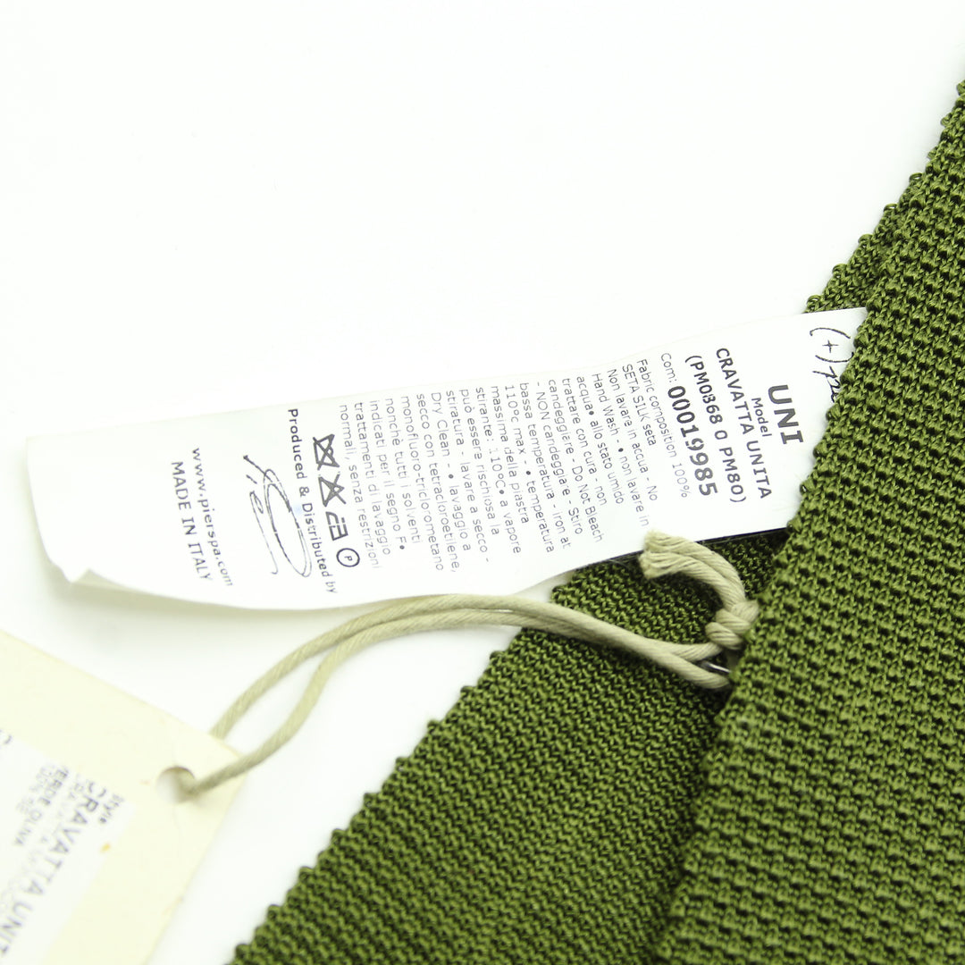 Pepole Cravatta Vintage Verde in Seta Uomo Deadstock w/Tags
