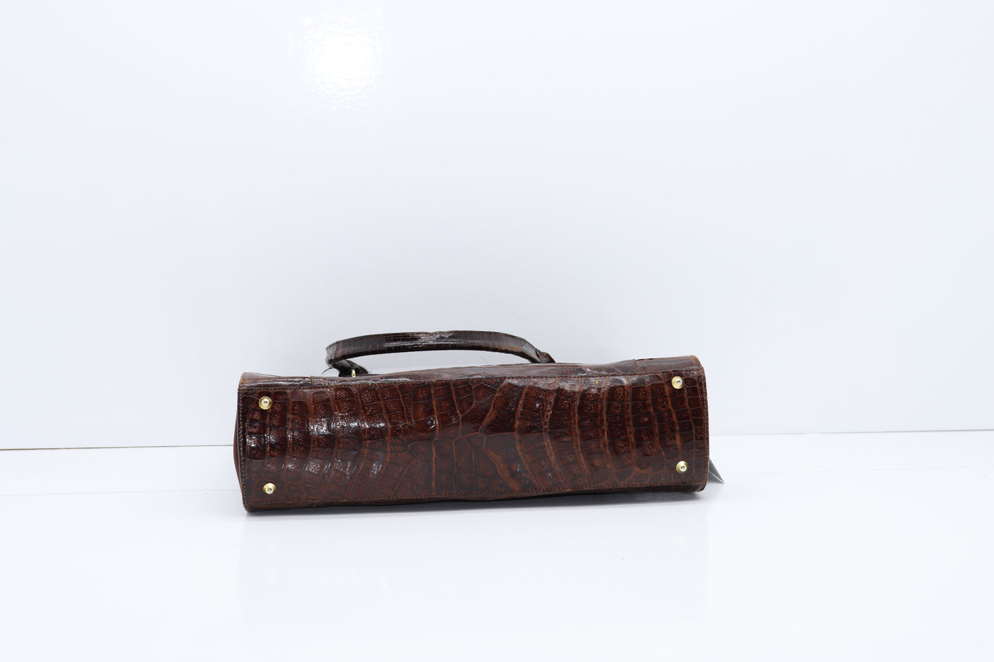 Borsa Donna Usato Marrone Pitonata Vintage in Pelle