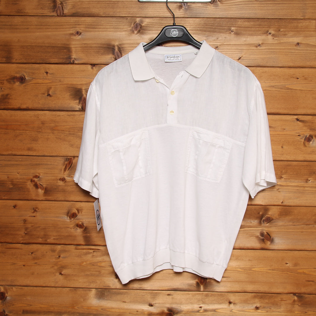 Yves Saint Laurent Polo Vintage Bianco Taglia V Uomo