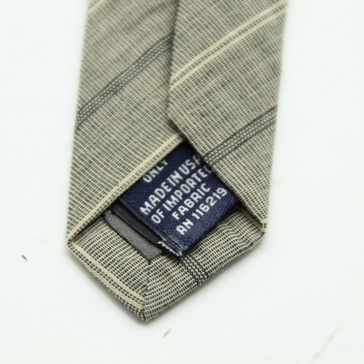 Steven Alan Cravatta Beige in Cotone Uomo Made in USA Deadstock w/Tags