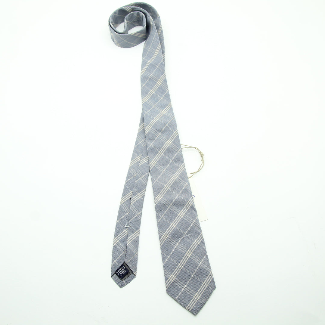 Steven Alan Cravatta Azzurro in Cotone Uomo Made in USA Deadstock w/Tags