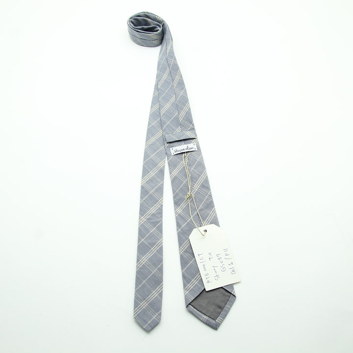 Steven Alan Cravatta Azzurro in Cotone Uomo Made in USA Deadstock w/Tags