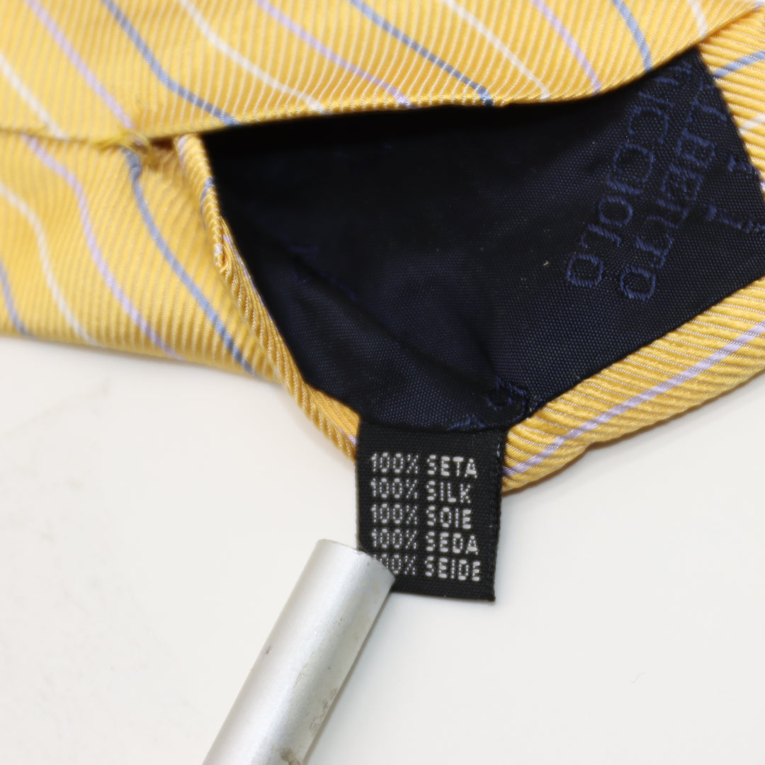 Alberto Mucciolo Cravatta Uomo Vintage Oro 100% Seta