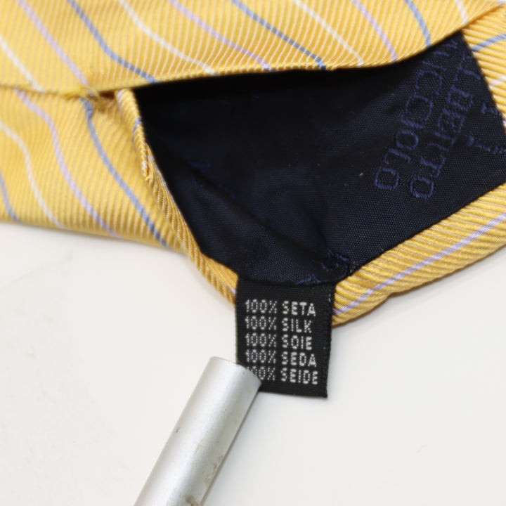 Alberto Mucciolo Cravatta Uomo Vintage Oro 100% Seta