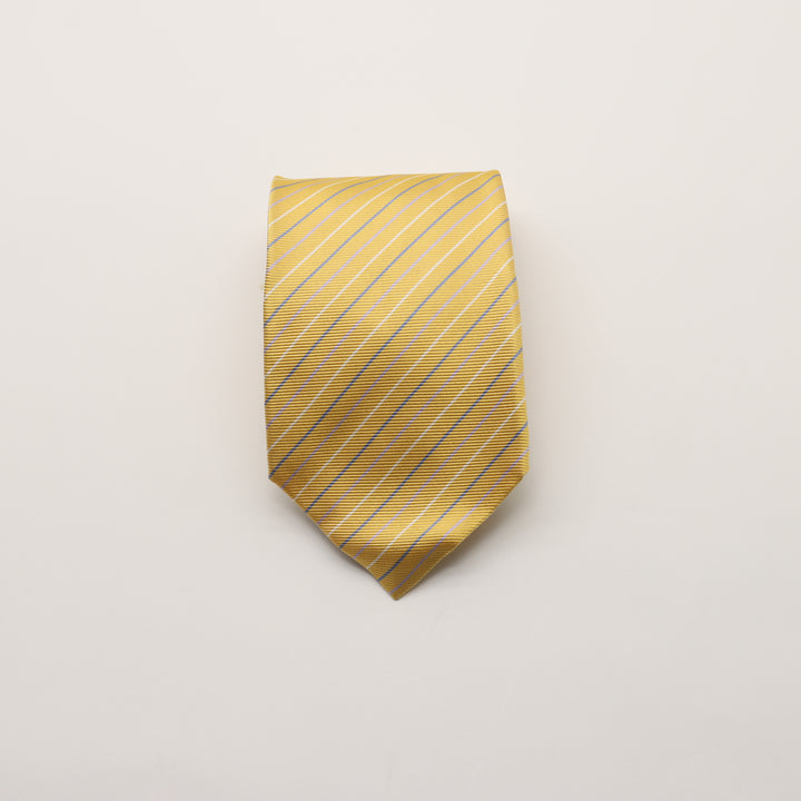 Alberto Mucciolo Cravatta Uomo Vintage Oro 100% Seta