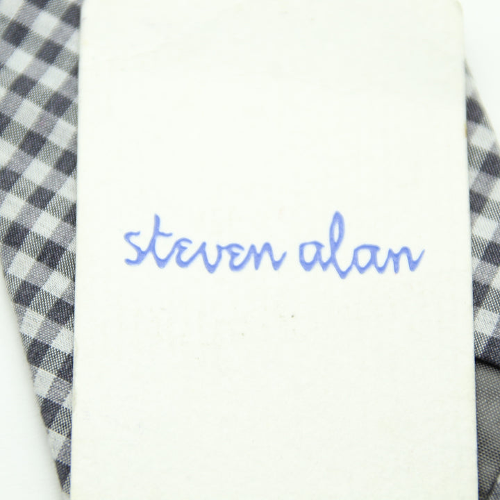 Steven Alan Cravatta Grigia in Cotone Uomo Made in USA Deadstock w/Tags