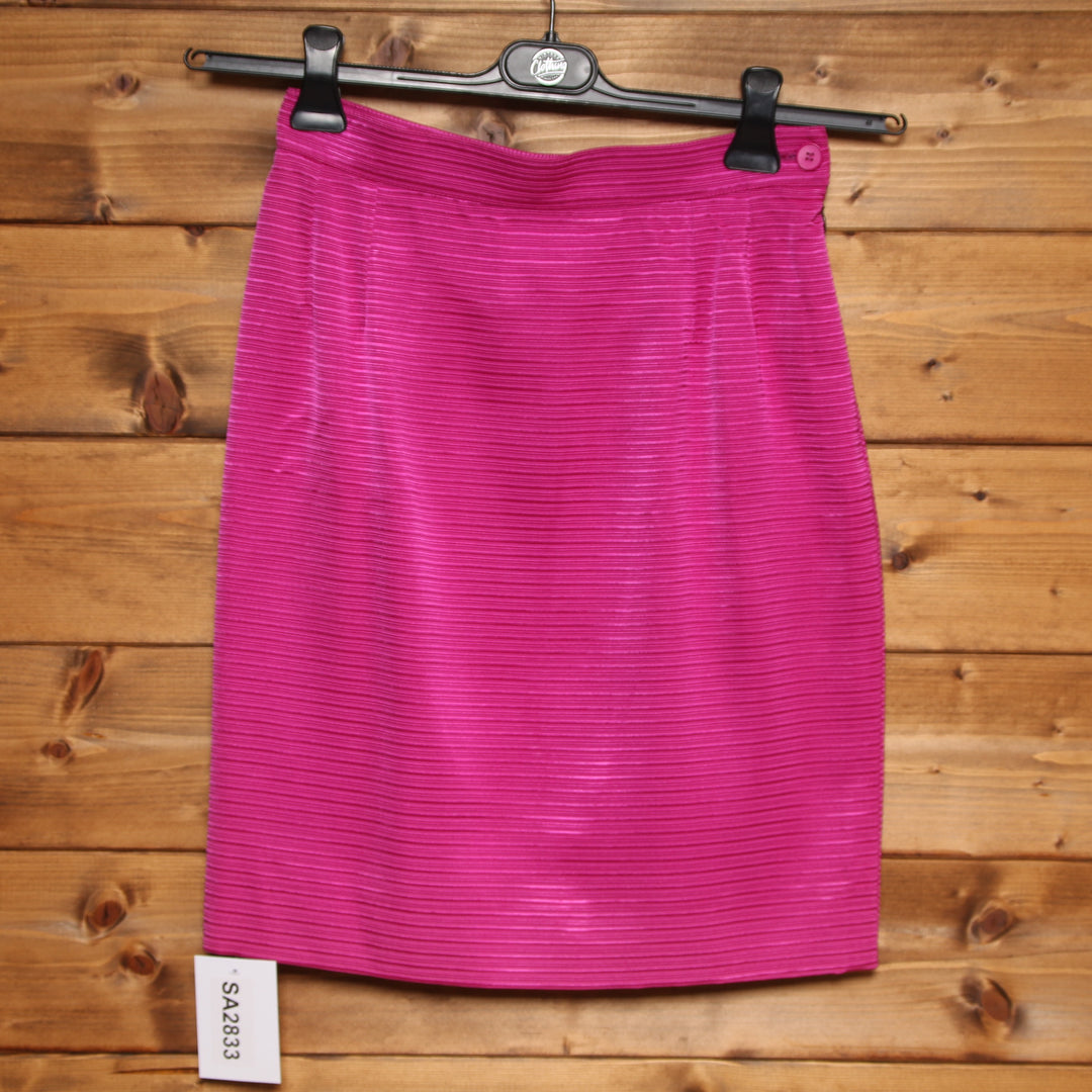 Yves Saint Laurent Gonna a Tubino Vintage 70' Fucsia Taglia 40