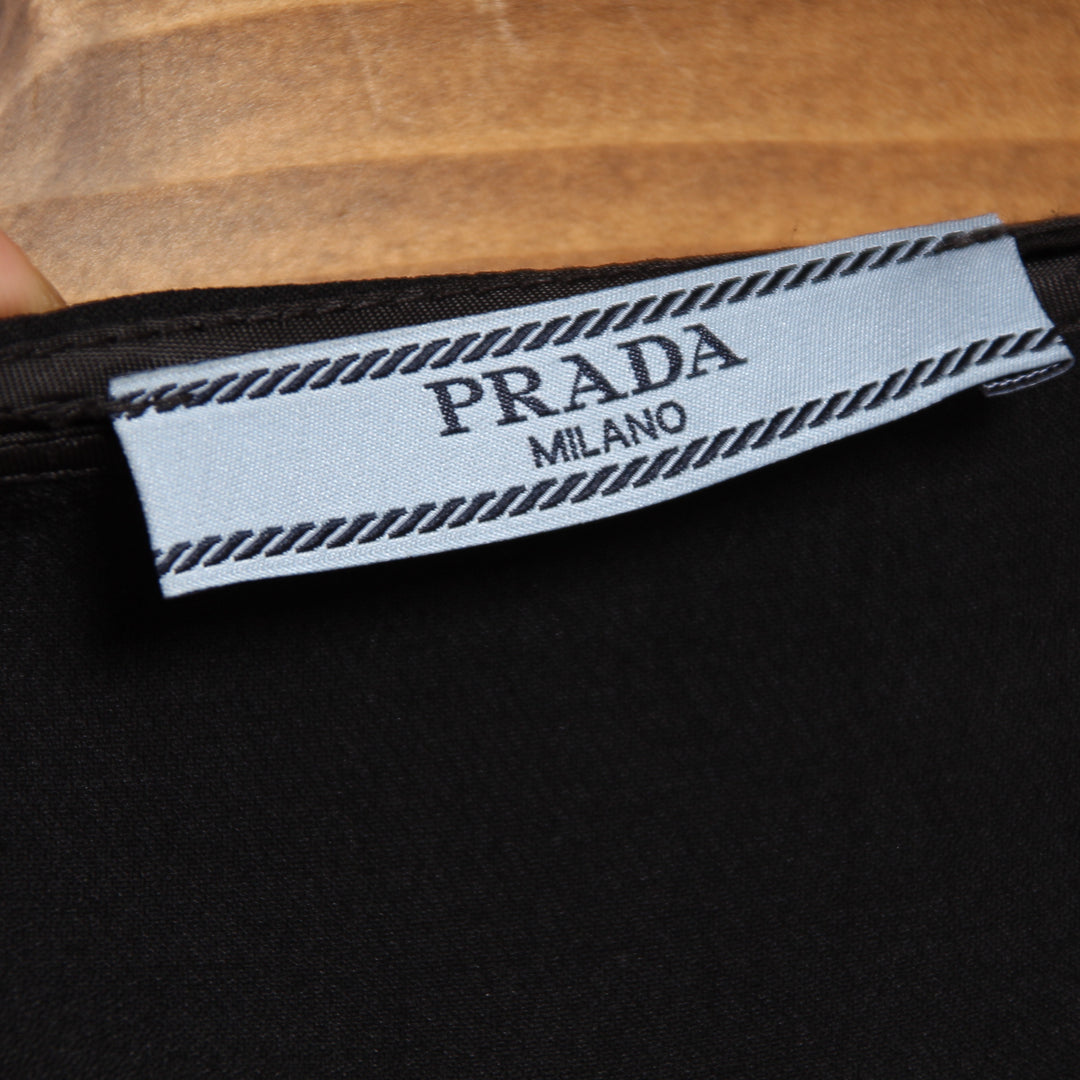 Prada Gonna in Seta e Lana Nera Taglia 44 Donna