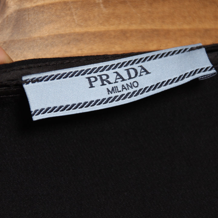 Prada Gonna in Seta e Lana Nera Taglia 44 Donna