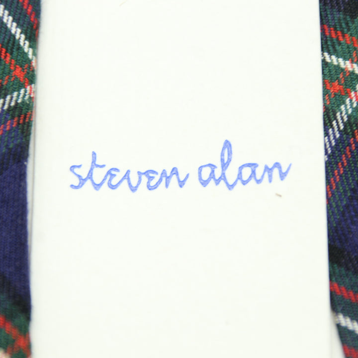 Steven Alan Cravatta Blu in Seta Uomo Made in USA Deadstock w/Tags