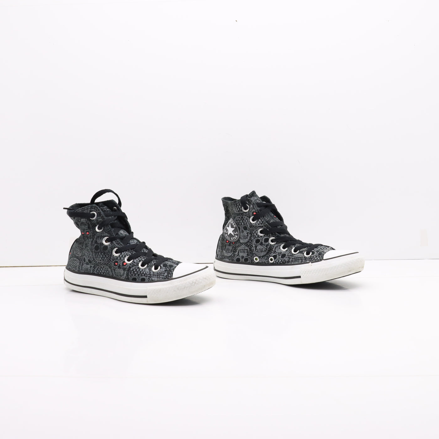 Converse All Star Alte Nero con Teschi Eur 36 Donna