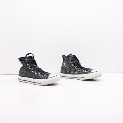 Converse All Star Alte Nero con Teschi Eur 36 Donna