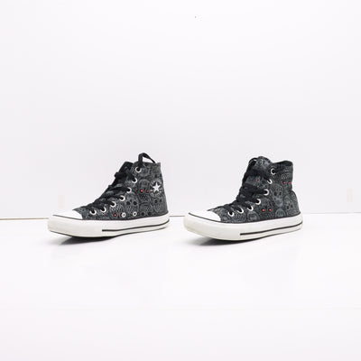 Converse All Star Alte Nero con Teschi Eur 36 Donna