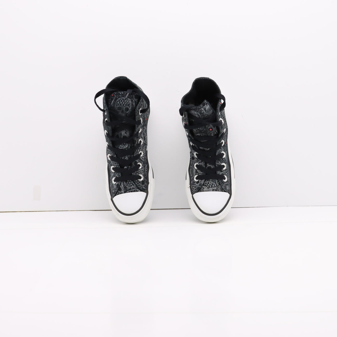 Converse All Star Alte Nero con Teschi Eur 36 Donna