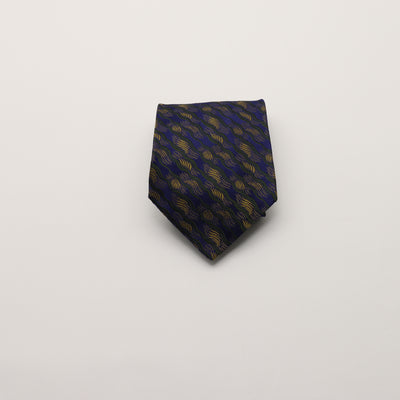 Salvatore Ferragamo Cravatta Uomo Vintage Blu e Verde 100% Seta
