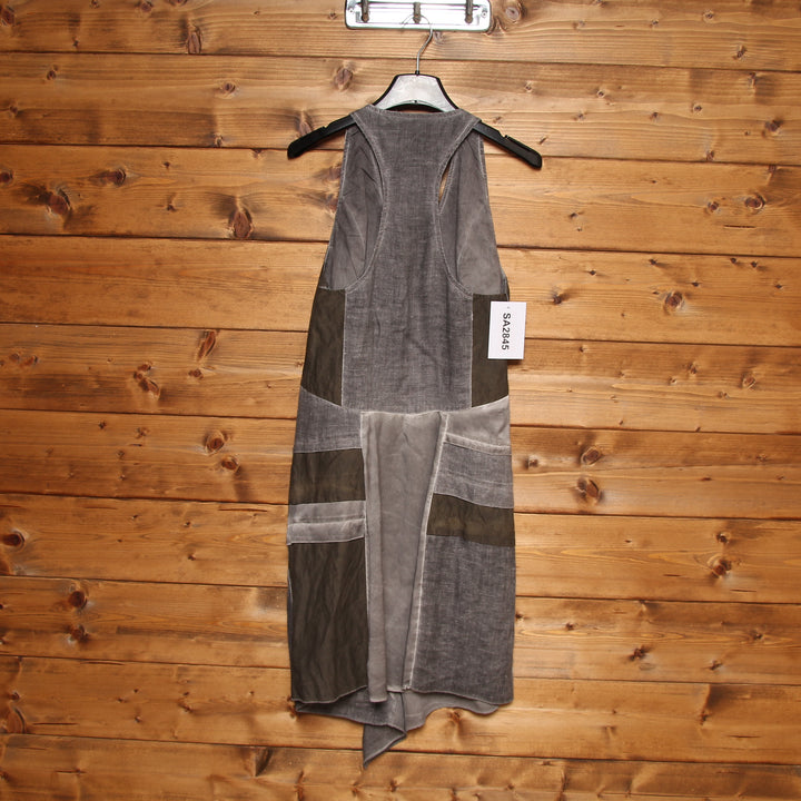 Daniele Alessandrini Vestito Longuette Grigio e Verde Taglia 40 Donna