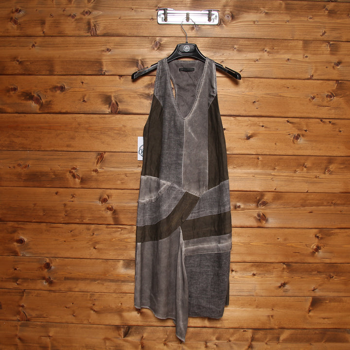 Daniele Alessandrini Vestito Longuette Grigio e Verde Taglia 40 Donna