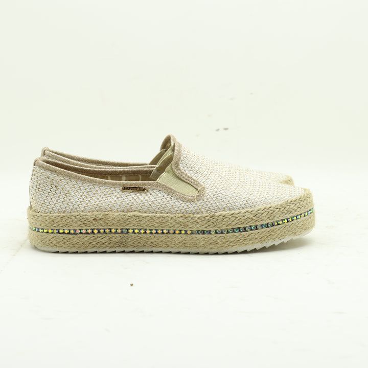 Cafènoir Espadrillas Beige e Oro Eur 40 Donna