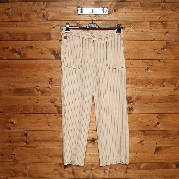 Marlboro Classic Tailleur con Pantalone Vintage Beige a Righe Taglia 44 Donna