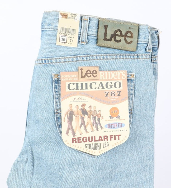 Lee Chicago Super Stone Wash W38 L34 Denim Uomo Vita Alta Dead Stock w/Tags