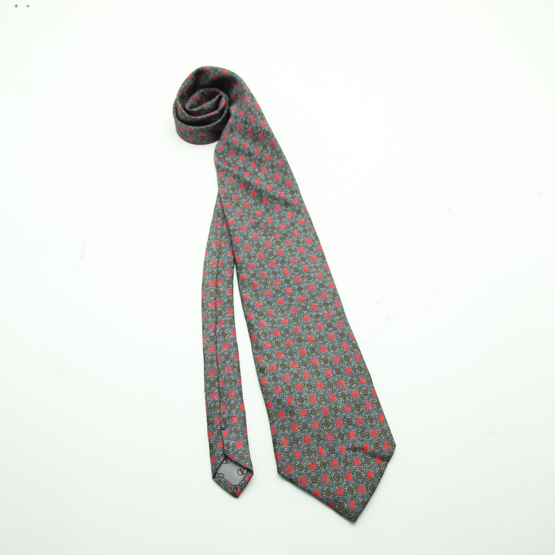 Valentino Cravatta Vintage Grigia in Seta Uomo