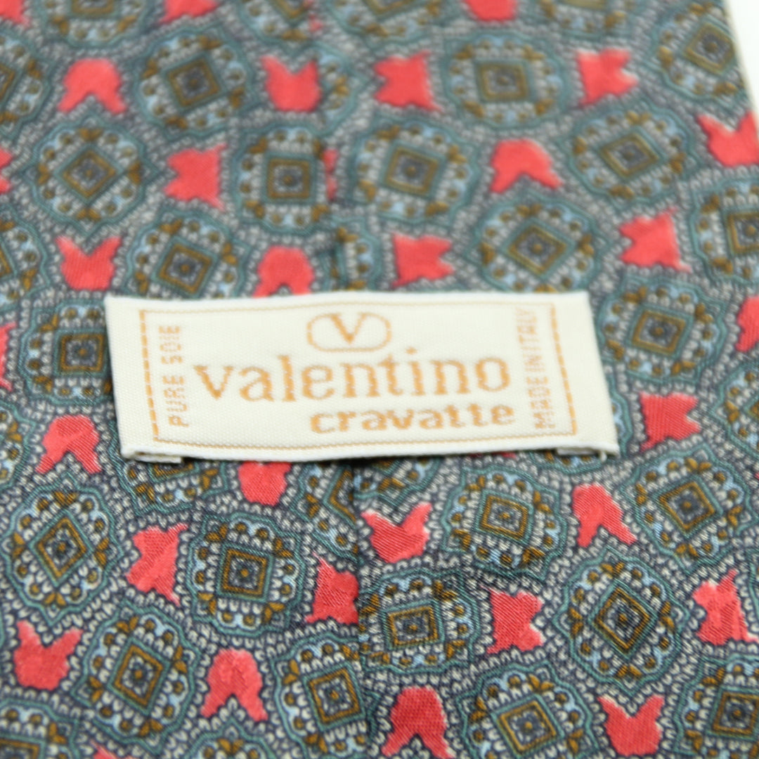 Valentino Cravatta Vintage Grigia in Seta Uomo