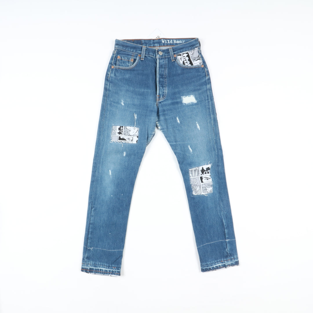 Levi's 501 Custom Jeans Denim W29 L32 Unisex Vita Alta