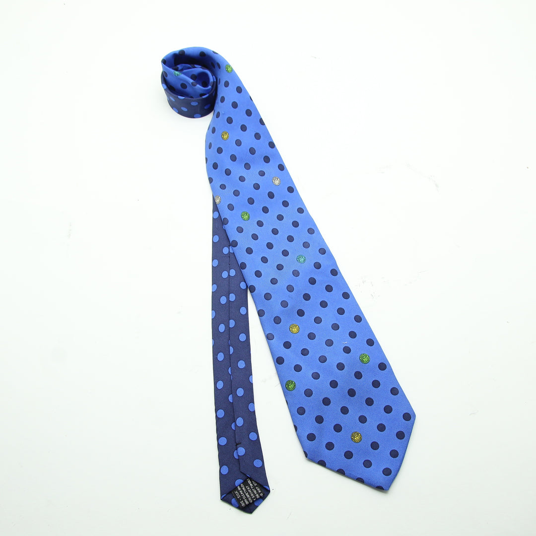 Gianni Versace Cravatta Vintage Blu in Seta Uomo