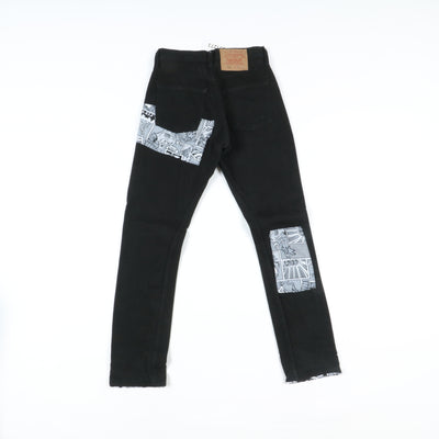 Levi's 501 Custom Jeans Nero W26 L32 Unisex Vita Alta