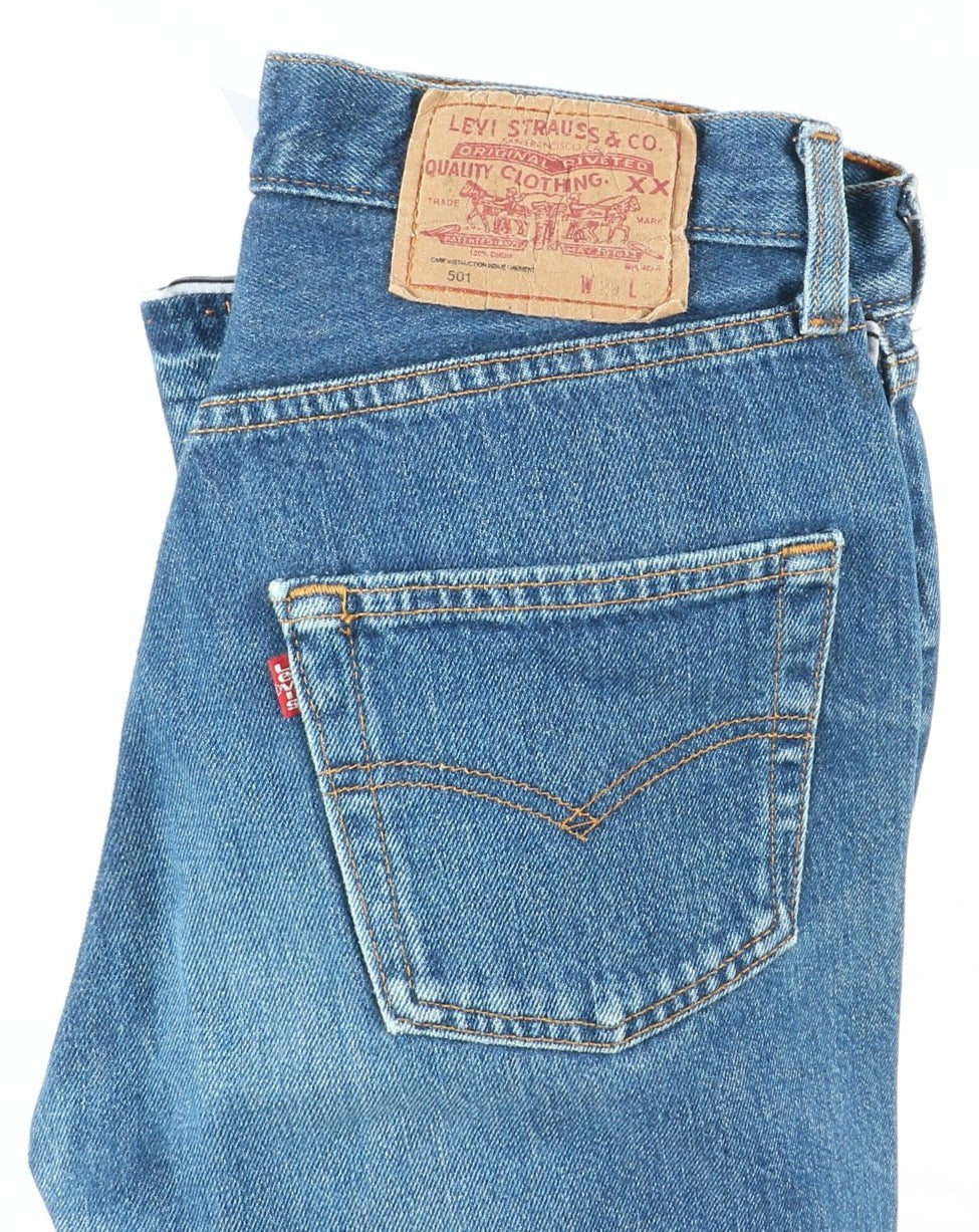 Levi's 501 Custom Jeans Denim W29 L32 Unisex Vita Alta